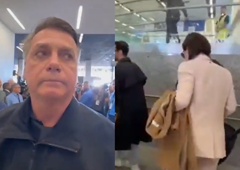 Bolsonaro chora ao deixar Michelle no aeroporto para posse de Trump