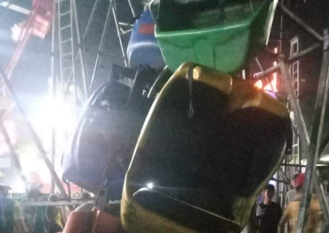 Brinquedo despenca em parque de diversões e deixa 7 crianças feridas em Parintins 