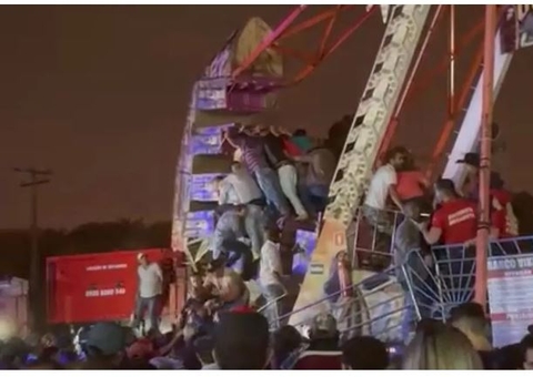 Brinquedo trava e oito pessoas ficam feridas em parque de diversões; vídeo