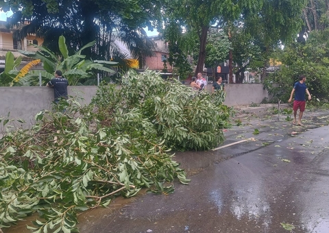 Vídeo mostra Avenida Beira-Rio devastada após ventania no Coroado