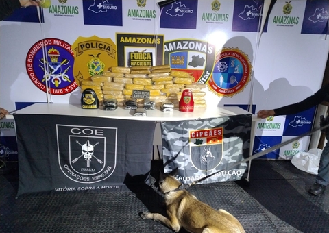 Cadela policial encontra drogas em embarcação que transportava veículos em Coari