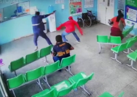 Vídeo: Segurança é baleado no rosto por assaltante dentro da UPA em Manaus