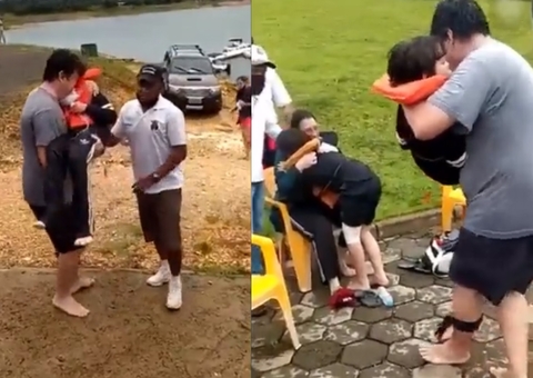 Imagens mostram resgate de crianças após queda de rocha em Capitólio