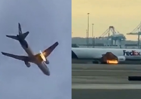 Avião faz pouso de emergência após colidir com pássaro em voo de carga; vídeo