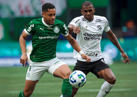 Palmeiras vira contra o Ceará com golaço de Vitor Roque no Brasileirão