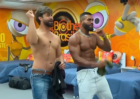 Ricardo e Paulo Augusto atendem pedidos, tiram camisas e pedem votos para entrar no BBB26