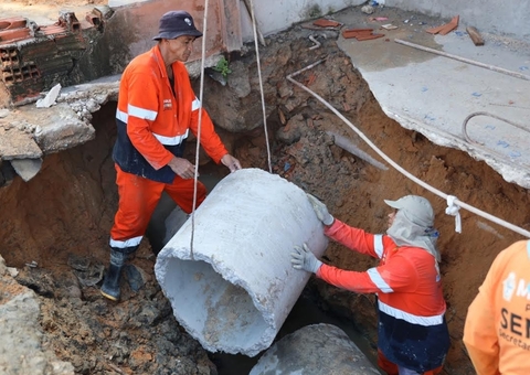 Prefeitura recupera galeria e reforça drenagem no Amazonino Mendes