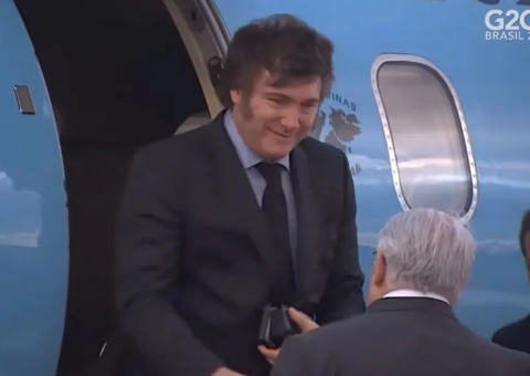 Javier Milei, presidente da Argentina, chega ao Rio para participar do G20