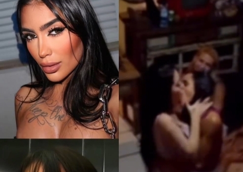 Casada com Dynho Alves, MC Mirella beija famosa em festa