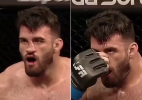 Brasileiro quebra o nariz e conserta no meio da luta; vídeo