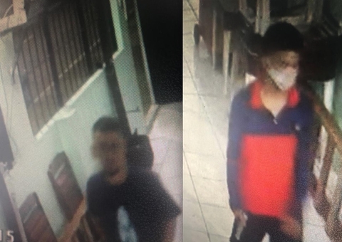 Vídeo mostra momento em que dupla armada assalta restaurante em Manaus 