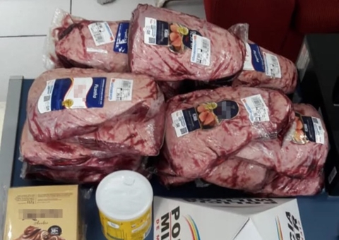 Mãe e filho furtam peças de picanha em supermercado para alugar casa
