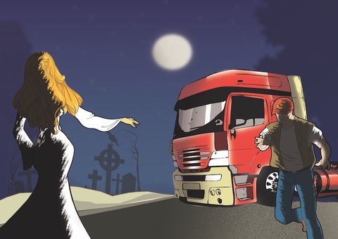 A lenda da bela mulher da estrada