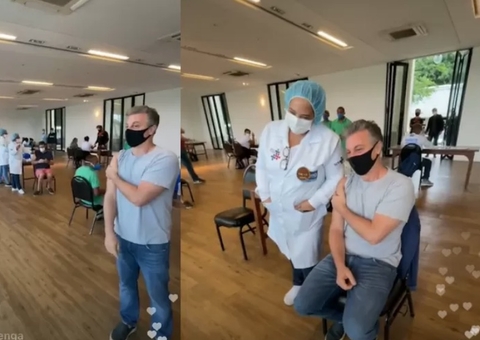 Luciano Huck é vacinado contra covid-19: ‘Orgulho de ser brasileiro’