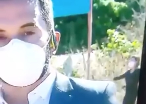 Repórter da Globo aparece dançando na Record durante cobertura do caso Lázaro