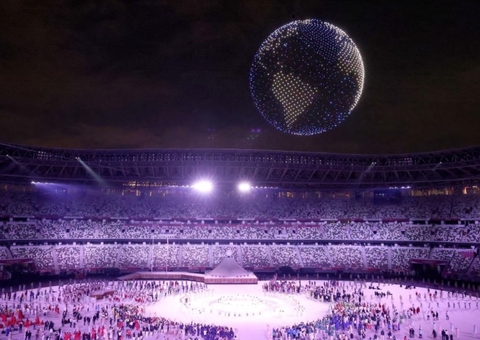 Show com mais de 1 mil drones encanta na abertura das Olimpíadas ; Vídeo