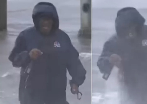 Repórter é atingido por Furacão Ida ao vivo e preocupa espectadores; vídeo