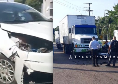 Três acidentes de trânsito complicam avenidas em Manaus nesta terça-feira