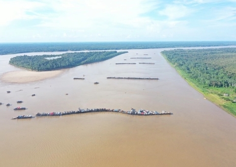 PF se pronuncia sobre 300 balsas de garimpo ilegal atracadas em rio no Amazonas