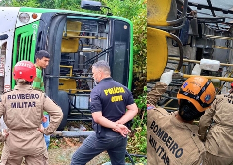 Saiba estado de saúde de passageiros de ônibus que capotou em Iranduba