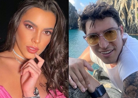 Ex-BBBs Felipe Prior e Emilly Araújo trocam beijos em festa 