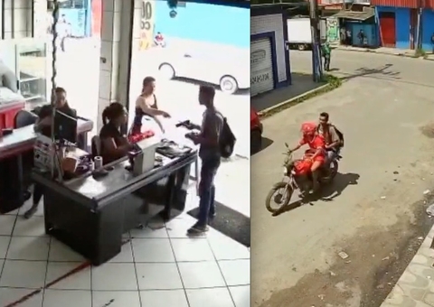 Câmeras flagram assalto em açougue na zona norte de Manaus