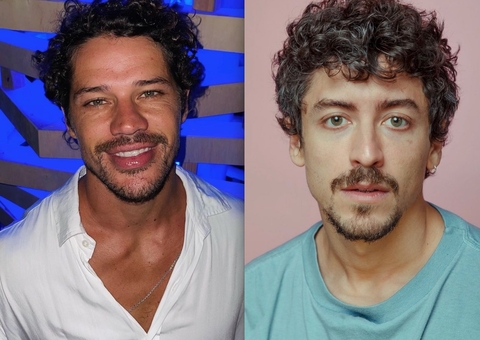 Abraçados, José Loreto e Jesuíta Barbosa posam nus em rio