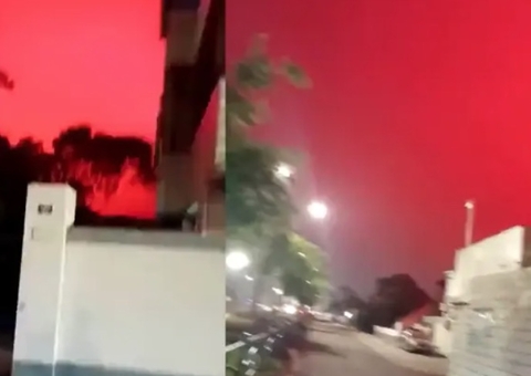 Vídeo: Céu vermelho deixa moradores assustados em Zhoushan, na China 