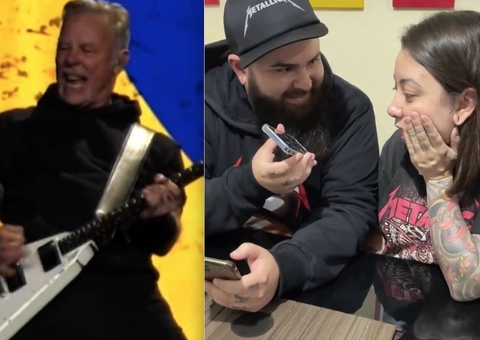Vocalista do Metallica, James Hetfield, liga para fã que teve filho durante show