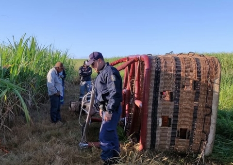 Balão cai com 9 pessoas a bordo no interior de SP; Um está em estado grave