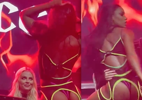 MC Rebecca rebola e se esfrega em cima de Luísa Sonza em show; vídeo