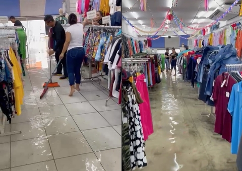 Temporal alaga lojas no Centro de Manaus; veja vídeos