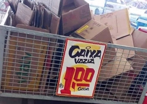 Supermercado do Pará cobra R$ 1 por caixa de papelão e foto viraliza nas redes sociais