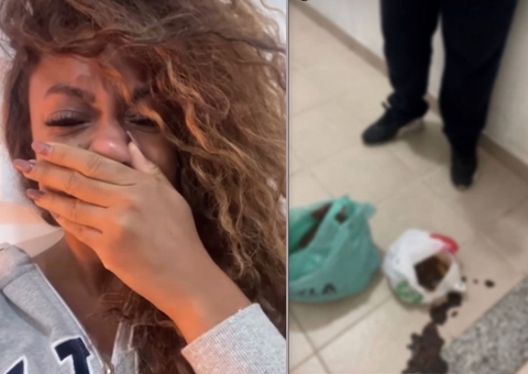 Ex-BBB Lumena chora ao receber saco com fezes em casa: 'eu não to bem'