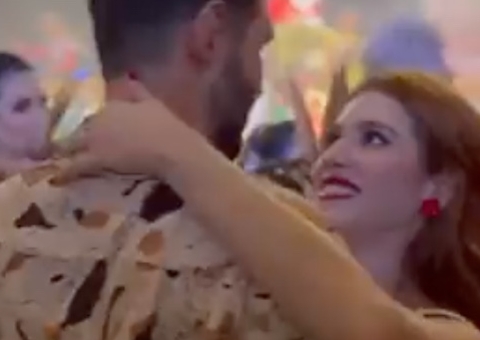 Em Parintins, Ana Clara e Rodrigo Mussi se reencontram após affair; vídeo