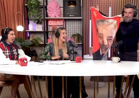 Bruno Gagliasso viraliza ao presentear Fernanda Paes Leme com toalha de Lula; vídeo