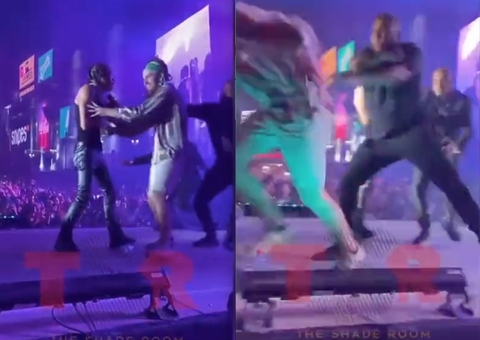 Fã é arremessado do palco ao tentar abraçar rapper Lil Baby; vídeo