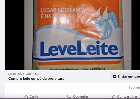 Leite dado de graça por prefeitura é vendido em grupos de Facebook