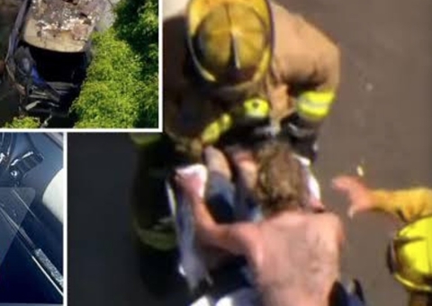  Vídeo chocante mostra atriz Anne Heche descontrolada tentando sair de maca após acidente de carro