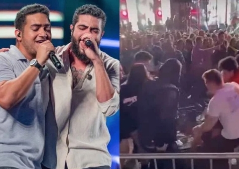 Vídeo: briga generalizada faz Henrique & Juliano encerrar show