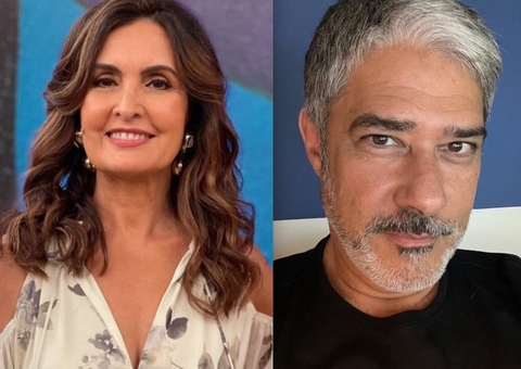 Fátima Bernardes posa ao lado de William Bonner e sua atual esposa, Natasha Dantas