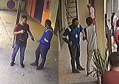 Vídeo mostra homem roubando passageiros em parada de ônibus em Manaus