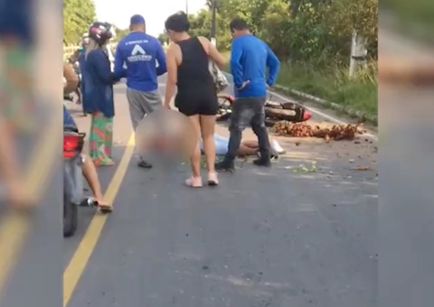 Motociclista é arremessado em grave acidente em estrada do Amazonas