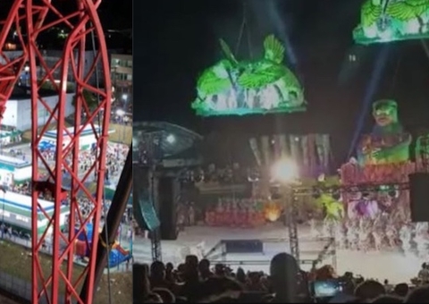 Veja como ficou o guindaste após alegoria despencar no Festival de Cirandas de Manacapuru