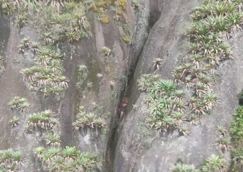 Jovem desaparecido é encontrado nu preso dentro de fenda de 100 metros de profundidade