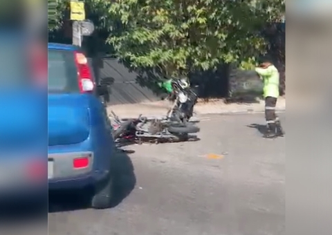Acidente deixa motociclista ferido e trânsito congestionado em Manaus