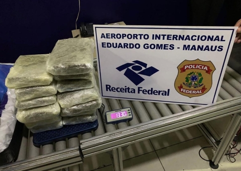 PF apreende droga avaliada em R$ 70 mil em mala no aeroporto de Manaus