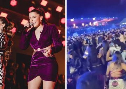 Aos berros, Maiara e Maraísa interrompem pancadaria generalizada em show