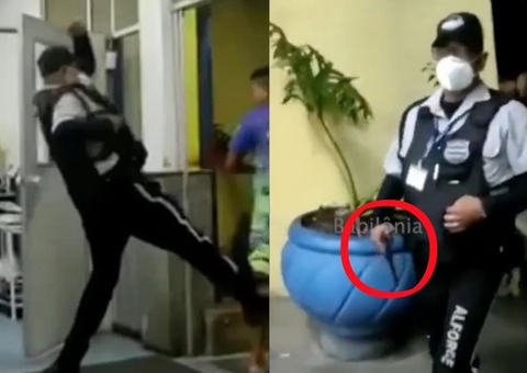 Vigilante chuta e puxa arma para homem que cobrava atendimento para mulher em hospital