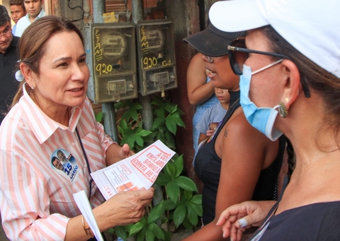 Ex-primeira-dama do estado realiza campanha para Eduardo Braga em Manaus